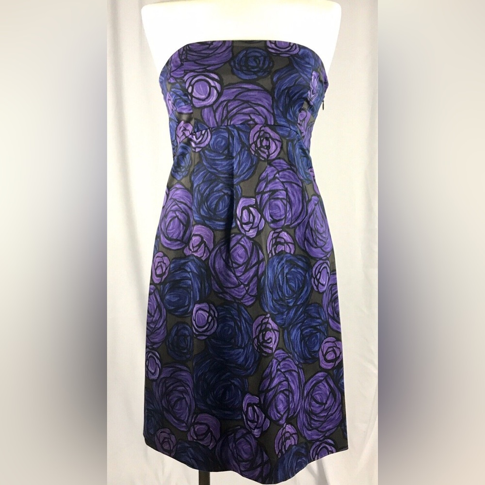 Theory Connie mini dress, blue and purple floral